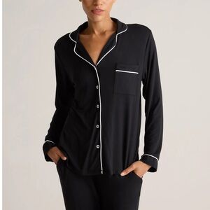 NWOT QUINCE Bamboo Jersey Long Sleeve Pajama Shirt Medium True Black 5682